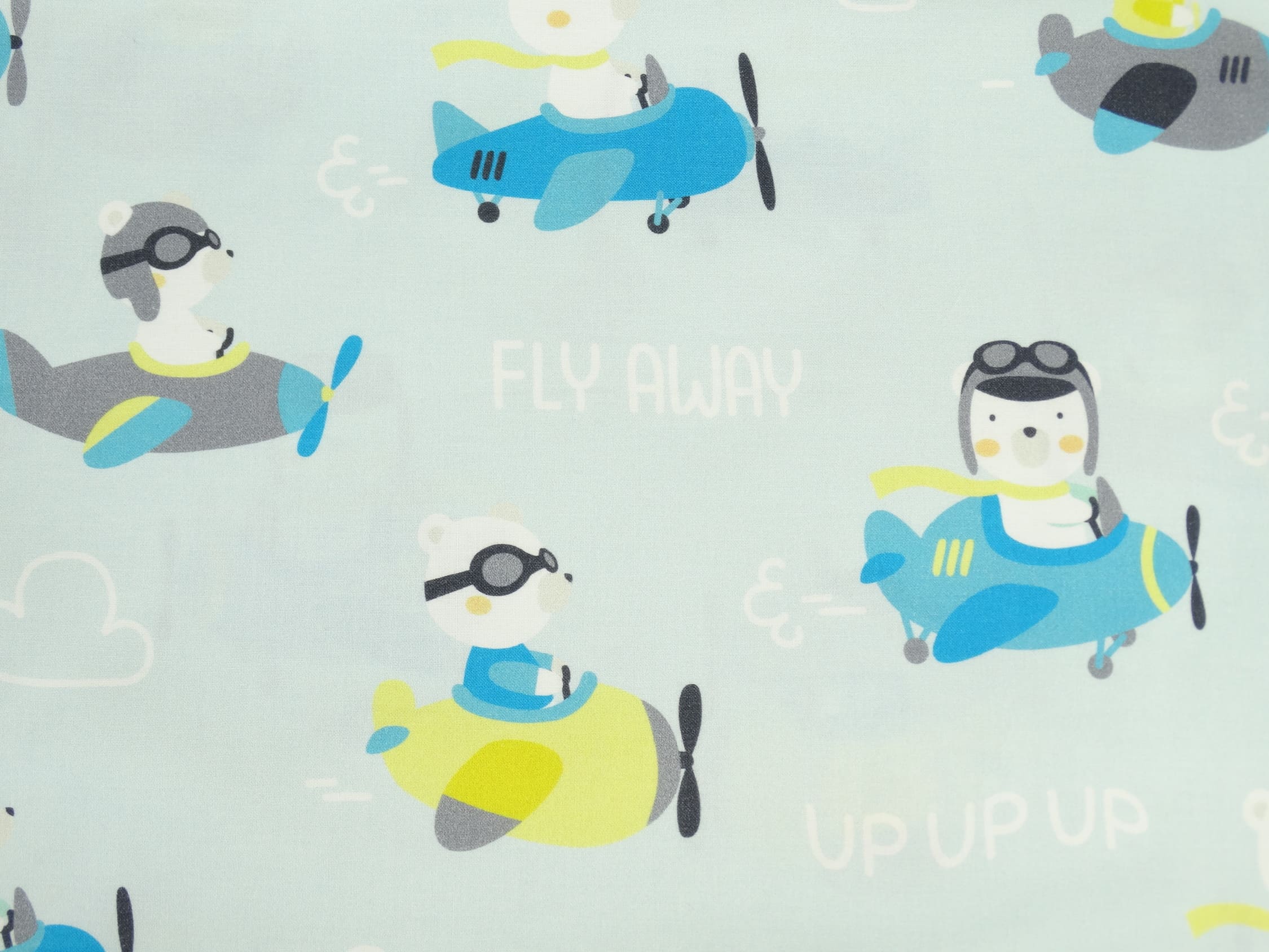 Premium Cotton Fabric - Teddy Bears in Airplanes