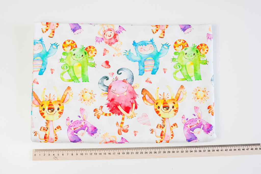 Footer monsters on white