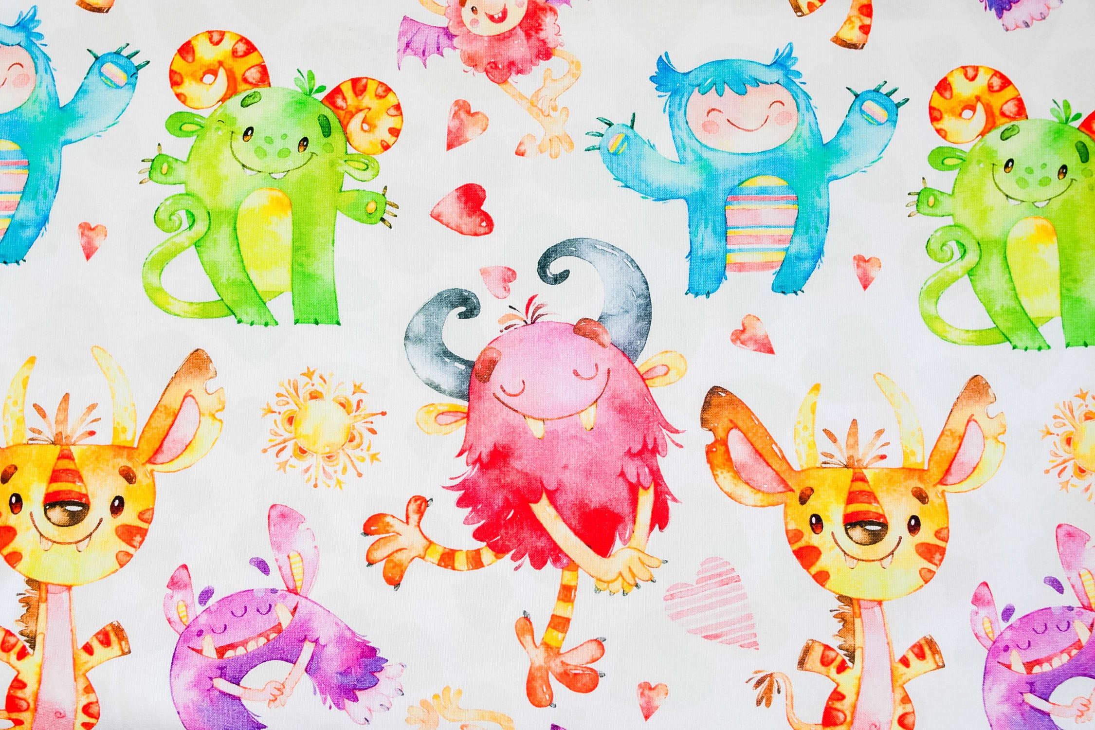 Footer monsters on white