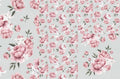 Panel on cocoon envelope and clutches, gloves Star in peonies on gray