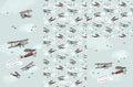 Airplanes on blue