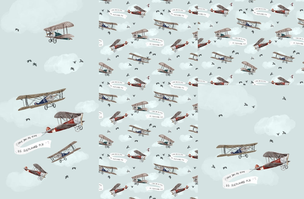 Airplanes on blue