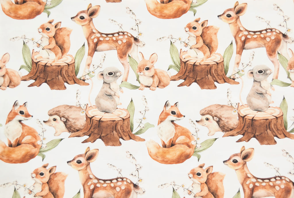 Forest animals on stumps