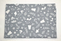 Regular Cotton Fabric - White Forest Animals And Plants On Gray