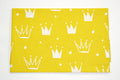 Regular Cotton Fabric - White Crowns On Yellow