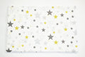Regular Cotton Fabric - Yellow Gray And White Stars On White