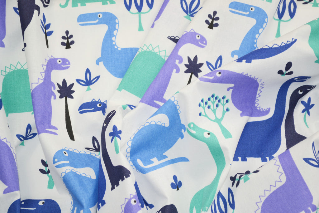 Regular Cotton Fabric - Syno Violet Dinosaurs