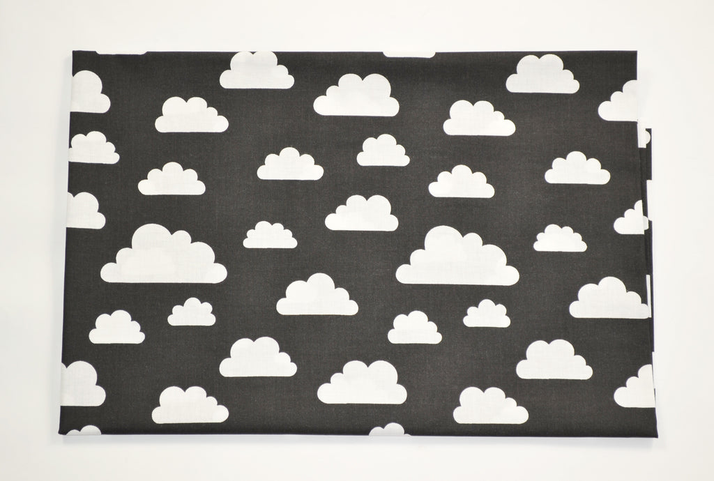 Regular Cotton Fabric - Bili Clouds On Black