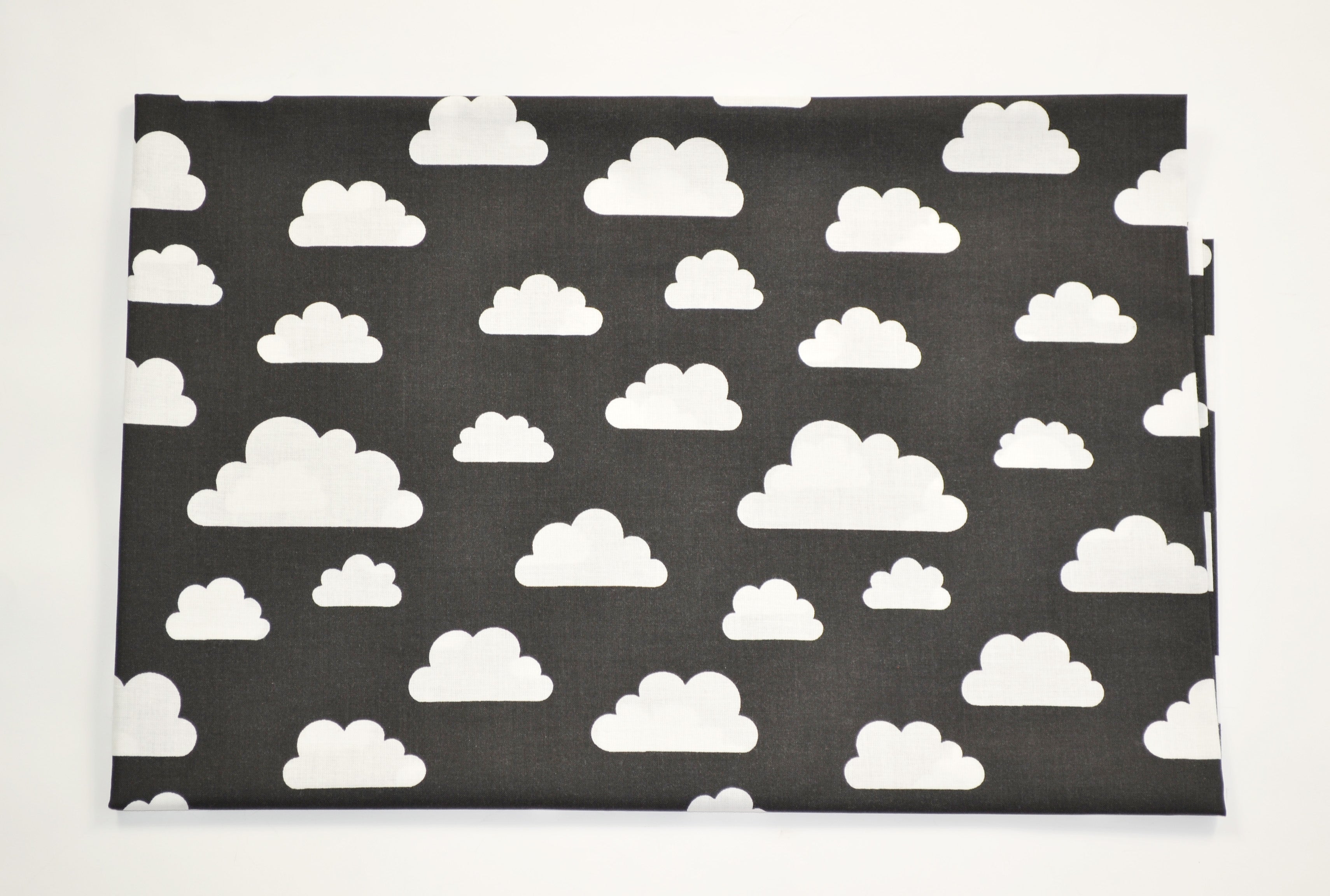 Regular Cotton Fabric - Bili Clouds On Black