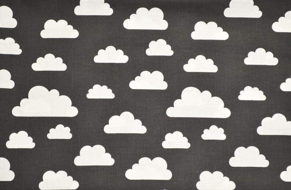 Regular Cotton Fabric - Bili Clouds On Black