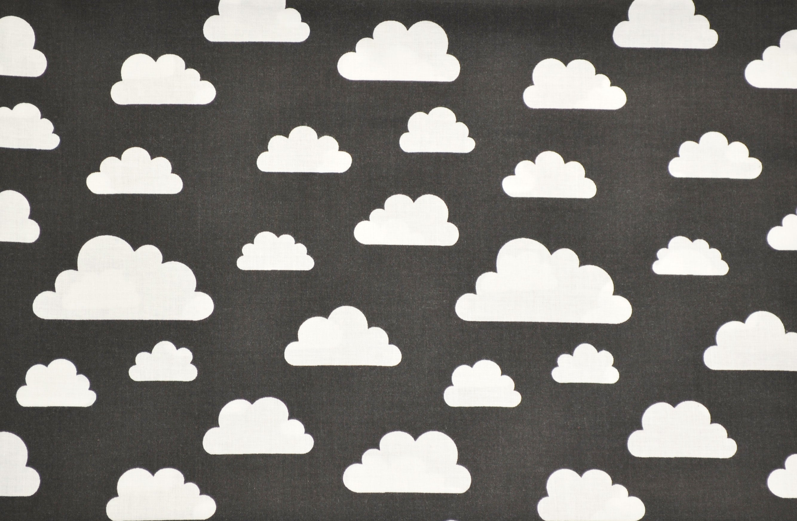 Regular Cotton Fabric - Bili Clouds On Black