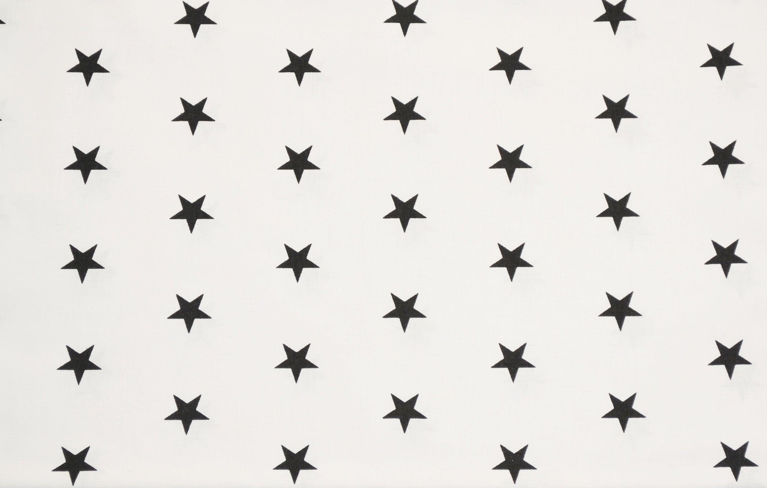 Regular Cotton Fabric - Black Stars On White