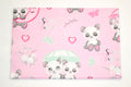 Regular Cotton Fabric - Pandas With Umbrellas On Pink
