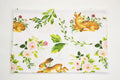 Regular Cotton Fabric - Deer And Rabbits V Cvetochnyh Branches On White