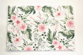 Regular Cotton Fabric - Branches Tea Roses On White