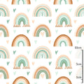 Rainbow with hearts on white