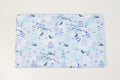 Bird footer in checkered on blue