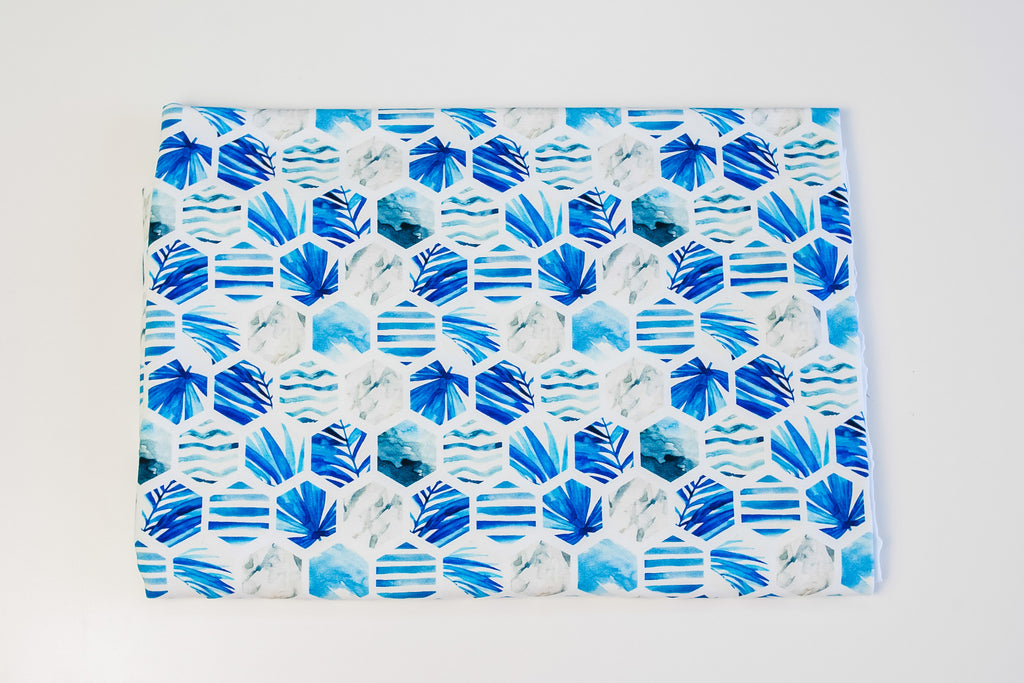 Footer blue hexagons