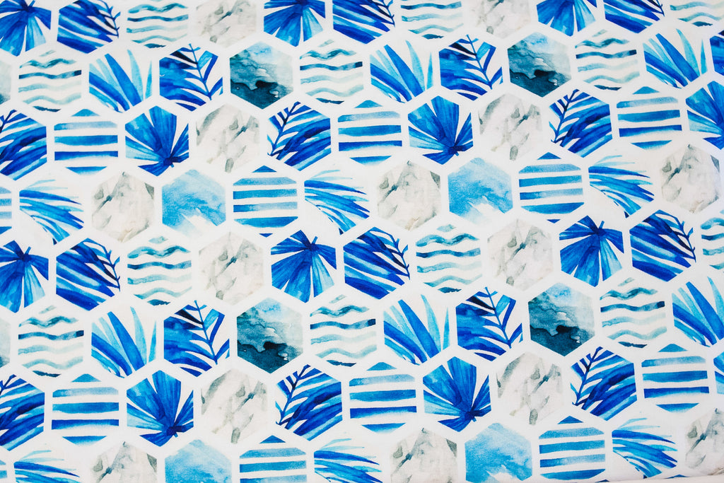 Footer blue hexagons
