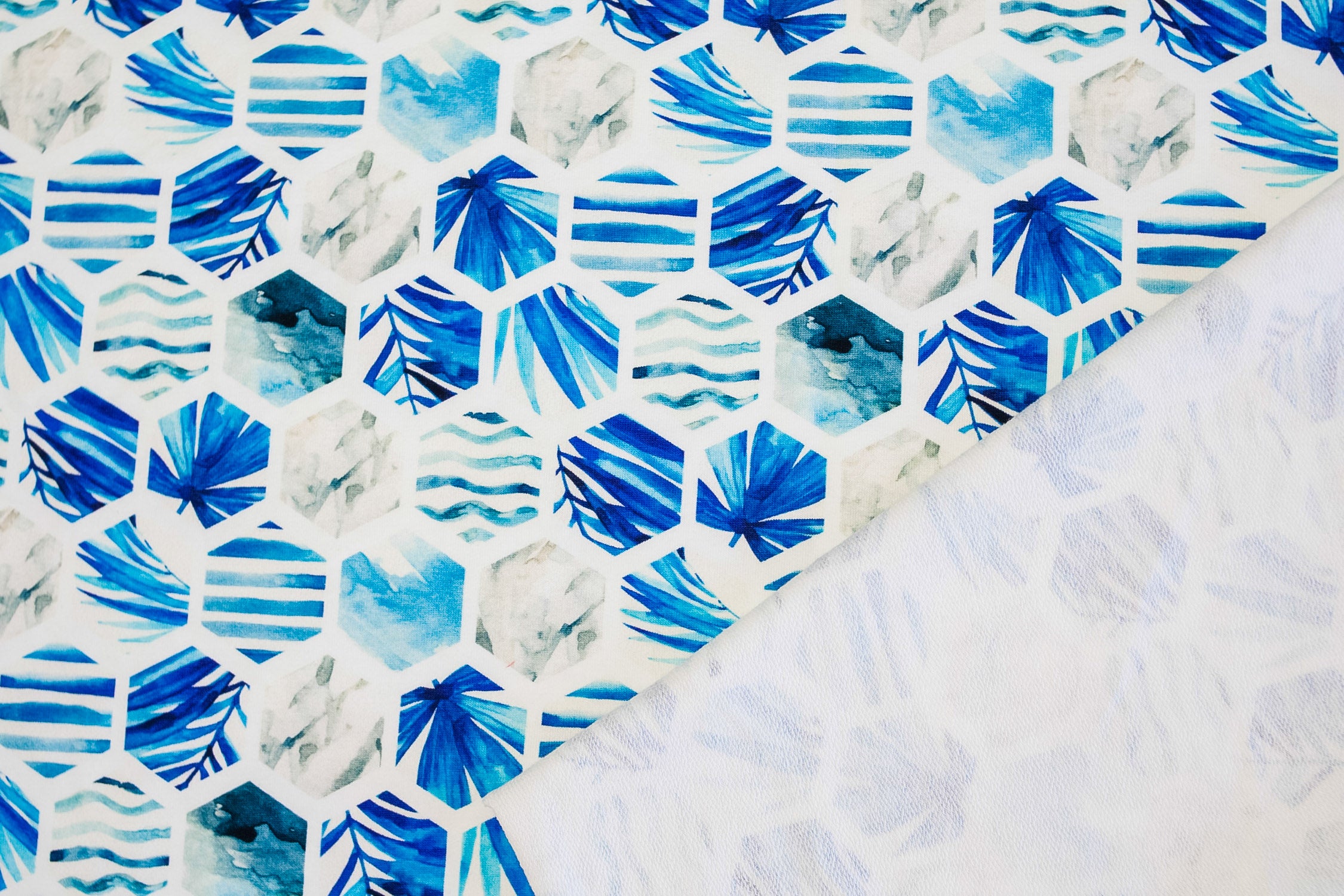 Footer blue hexagons