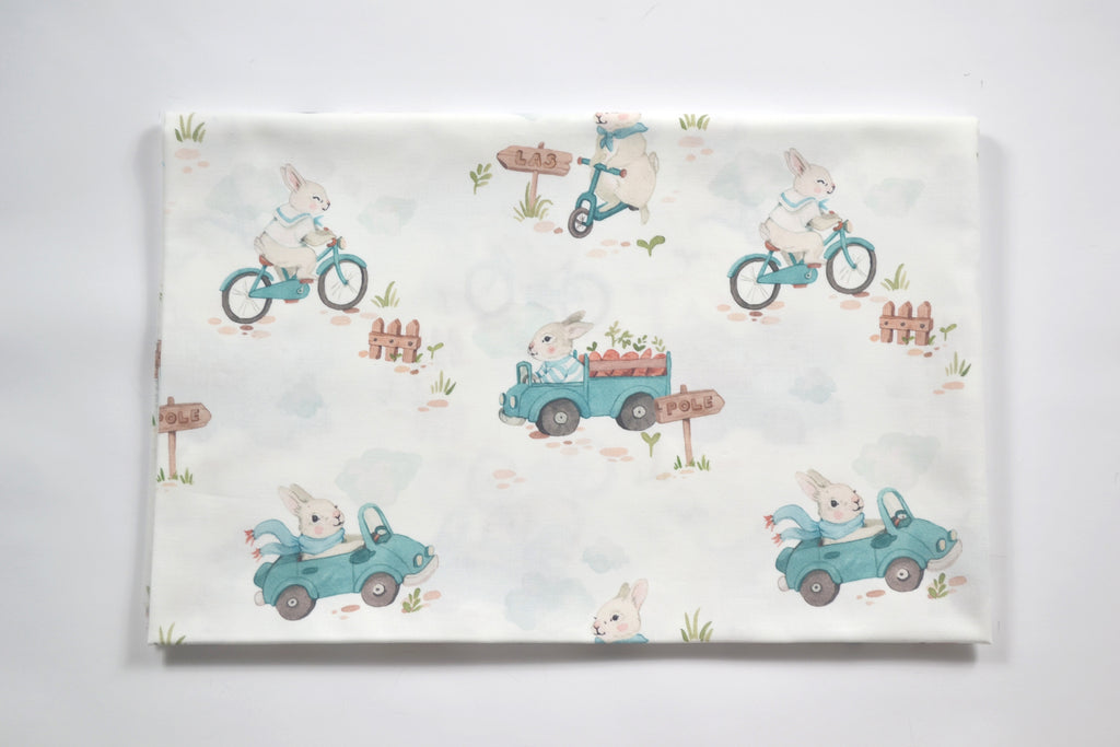 Premium Cotton Fabric - Bunny with Carrots