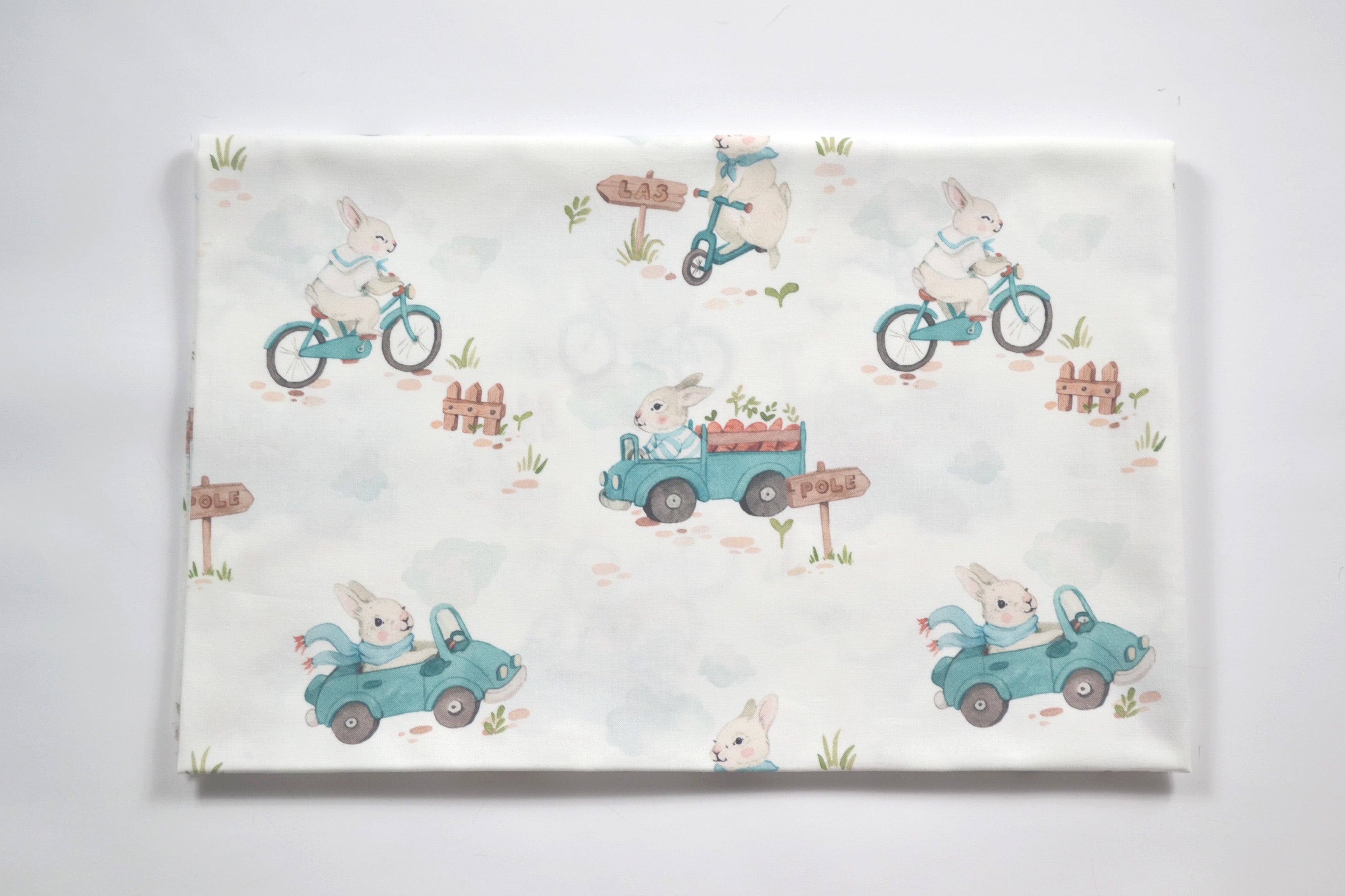 Premium Cotton Fabric - Bunny with Carrots