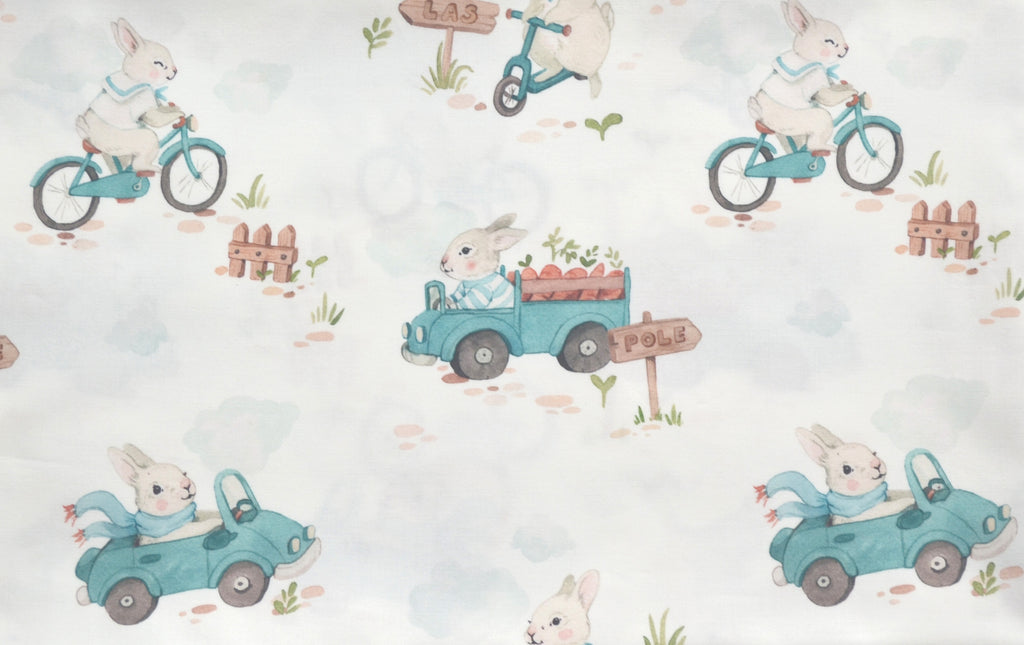 Premium Cotton Fabric - Bunny with Carrots